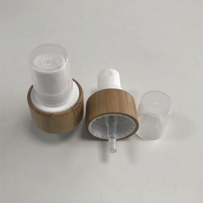 Yuyao factory direct supply 24/410 28/410 mist sprayer with bamboo closure for cosmetic bottle